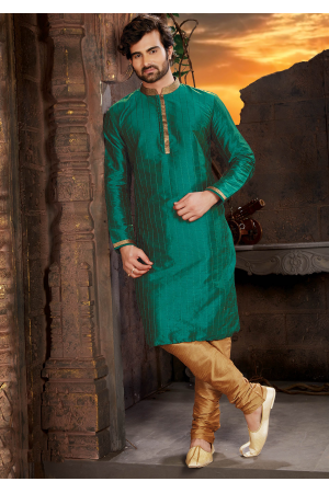 Green Color Silk Kurta Set